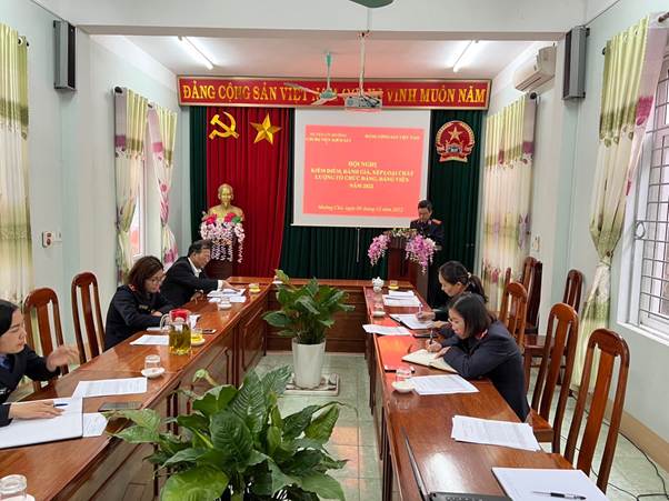 Chi bộ VKSND huyện Mường Chà tổ chức hội nghị đánh giá, xếp loại tổ chức Đảng, Đảng viên năm 2022